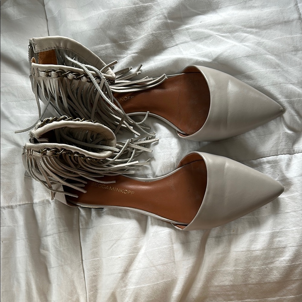 Rebecca Minkoff Gray Fringe Women's Shoes